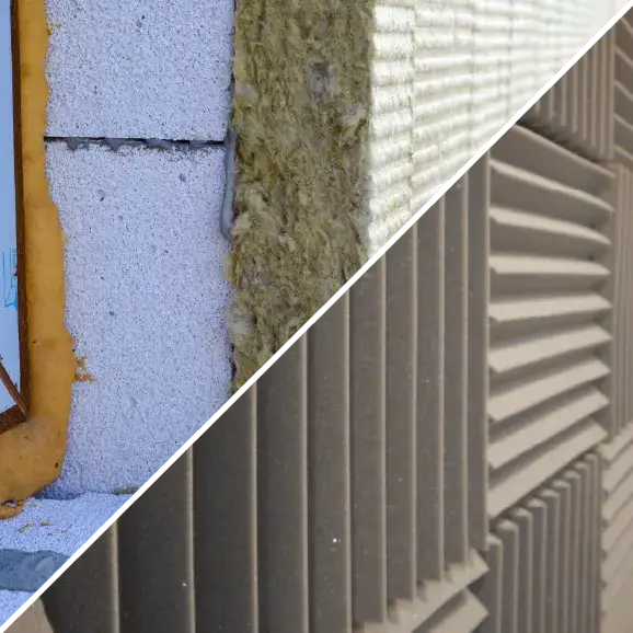 Ein Vergleich verschiedener Dämm- und Schallschutzmaterialien, einschließlich Wolle und Akustikschaum.
